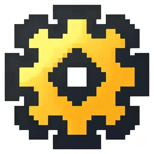Gold Gear, carbon center, icon painting with a white background, casual game style, shading, minimalistic, <lora:GearV1:0.7>, <lora:PlixelSD15:0.6>,