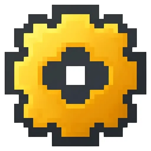 Gold Gear, carbon center, icon painting with a white background, casual game style, shading, minimalistic, <lora:GearV1:0.7>, <lora:PlixelSD15:0.6>,