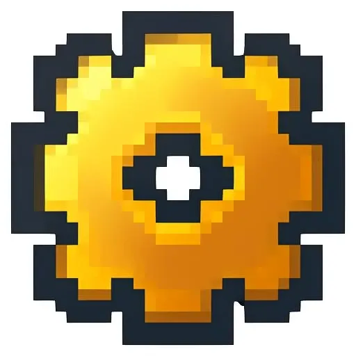 Gold Gear, carbon center, icon painting with a white background, casual game style, shading, minimalistic, <lora:GearV1:0.7>, <lora:PlixelSD15:0.6>,