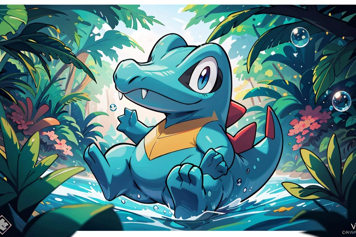 centered, award winning photo, (looking at viewer:1.2), | Totodile_Pokemon, |underwater, bubbles, | bokeh, depth of field, cinematic composition, | <lora:Totodile_Pokemon_Anime:0.8>