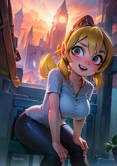 (tomoe_mami),1girl, cute, looking at viewer, curvy, smile, :D, from below, (cute pose:1.2), curvy, sexy, modeling, leaning forward, breast focus, sitting, church,
(detailed ladscape, tower, vegetation, plants, window:1.2), (background:1.2), (dynamic_angle:1.2), (dynamic_pose:1.2), (rule of third_composition:1.3), (dynamic_perspective:1.2), (dynamic_Line_of_action:1.2), solo, wide shot,
(masterpiece:1.2), (best quality, highest quality), (ultra detailed), (8k, 4k, intricate),(full-body-shot:1), (Cowboy-shot:1.2), (50mm), (highly detailed:1.2),(detailed face:1.2), detailed_eyes,(gradients),(ambient light:1.3),(cinematic composition:1.3),(HDR:1),Accent Lighting,extremely detailed CG unity 8k wallpaper,original, highres,(perfect_anatomy:1.2),
<lora:Tomaco_style-15:1> <lora:tomoeMami_delta:0.6>