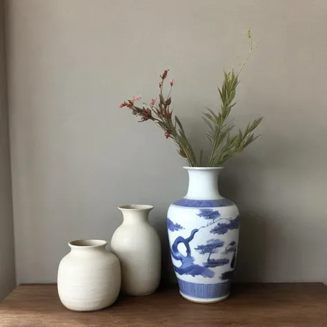 still chinese vase <lora:simple_background_v2:1>