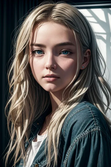 ((best quality, masterpiece)),  
a 20 yo woman, ((looking at viewer)), blonde, wavy hair, dark theme, soothing tones, muted colors, high contrast, (natural skin texture, hyperrealism, soft light, sharp),exposure blend, medium shot, bokeh, (hdr:1.4), high contrast, (cinematic, teal and orange:0.85), (muted colors, dim colors, soothing tones:1.3), low saturation, (hyperdetailed:1.2), (noir:0.4)
<lora:more_details:0.5>