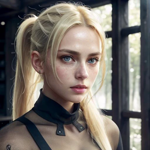 <lora:detailer:0.8> ,full body, (8k, RAW photo, highest quality),(epic realistic:1.5), a girl, dynamic posture,erotic face, see-through shirt, nsfw, (detailed eyes:0.8), intimate gaze, (looking at the camera:1.4), (highest quality), (best shadow),intricate details,cinematic,((skin:1.4)), (long ponytail blonde hair:1.3),dark forest,(hdr:1.5),detailed, muted colors, (freckles:0.6)