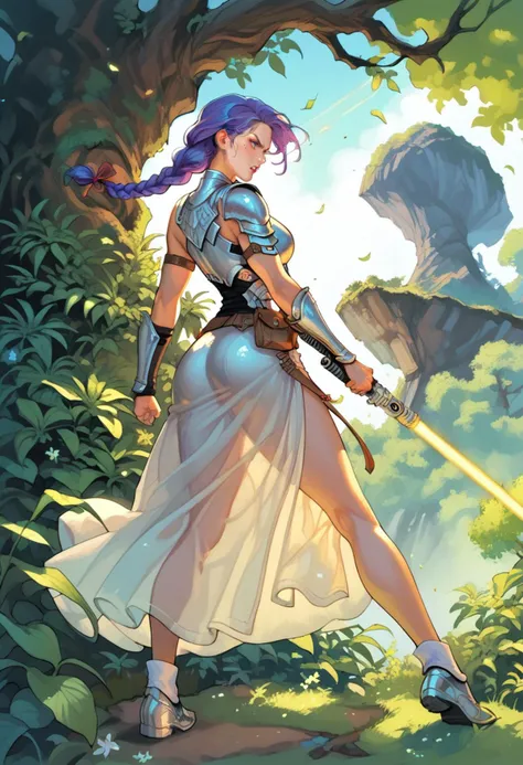 score_9,score_8_up,score_7_up,images in sequence telling a story, multiple panels, style_anime, comicbook page:1girl,solo,jedi,lightsaber,braided hair,white armor,determined expression,forest,lush greenery,action pose,long dress,sci-fi,fantasy,looking back,glowing weapon,adventure,cinematic lighting,
<lora:SDXLæå
¶è¯¦ç»Lora:1>,æ´ä½ç»èOverallDetailXL,<lora:pony-å¢å å§¿å¿ç¾æcsr style,-LoRA_Pony :0.3>,<lora:pony-å¯æè¡¨ç°åExpressiveh-Lora:0.3>,<lora:pony-å¼å
°å
èµµç¾æ¼«äººç©-Lora:0.4>,<lora:pony-knva-halftone effect-retro artstyleèµåå
è飿 ¼äºç»´Lora:0.4>,<lora:pony-åå§æç¾æ¼«jl33, science fiction-Lora:0.4>,<lora:pony-s0mäºç»´åæç人ç©Lora:0.5>,<lora:pony-äºç»´é«äº®è¤è²é£æ ¼-Lora:0.5>,