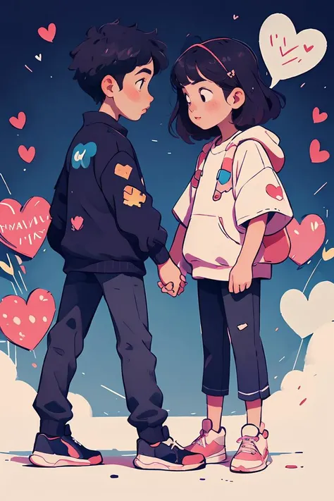 masterpiece,best quality,boys and girls,lovers,<lora:Doodle:0.8>,doodle,