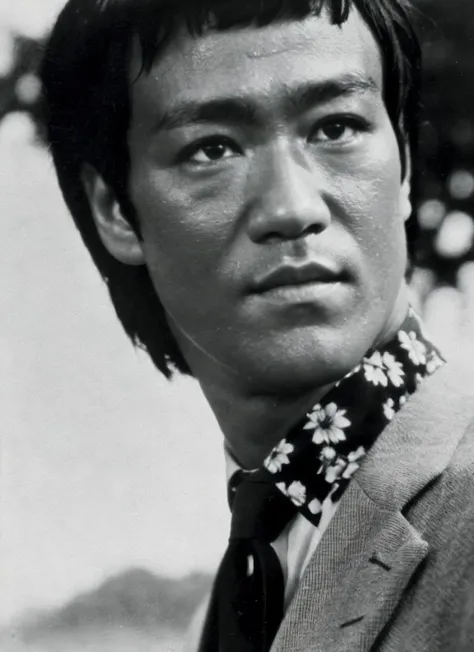 A 1930s professional photograph of sks person, ((detailed face)), (High Detail), Sharp, 8k, ((bokeh)), <lora:locon_brucelee_v1_from_v1_64_32:1.3>