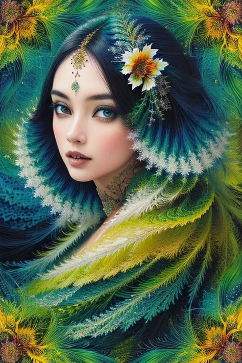 woman in a mythical forest, masterpiece, perfect face, intricate details, horror theme <lora:Fractality:1> fractality-dark, fractality-tropical, fractality-snow, fractality-spring