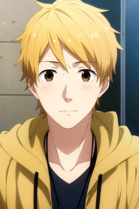 masterpiece, best quality, photorealistic, 1boy, solo, male focus, looking at viewer, , , , realistic, <lora:natsuki_hashiba:0.70>, natsuki_hashiba, blonde hair, brown eyes