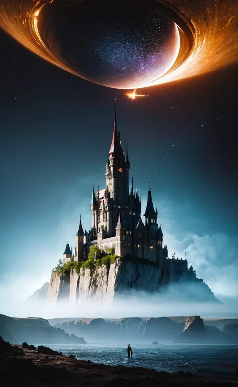((best quality)), ((masterpiece)), (detailed), (fantasy illustration:1.3), (high-resolution:1.2), volumetric lighting BREAK
outer space, stars, planet, scifi, ocean, castle