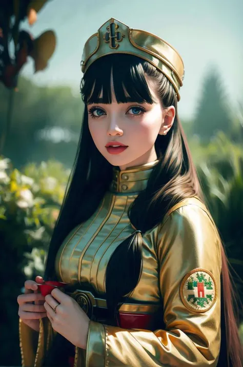 an awarded profesional photography of 1girl <lora:ashei-nvwls-v1:0.69> ashei, hair ornament, armor, blue sweater, gauntlets, red pants (pale white skin), beautiful jade eyes,) absurdly long hair hair flaps gray with horned helmet with ring American Army Nurse Corps Uniform: White/blue/olive drab, dress/service uniform, service cap, red cross armband curious,she make standing with hands on hips Bird on shoulder in a garden, in winter by Man Ray Loop Lighting,(epic scene:1.3),ultradetialed character with perfect face,detailed skin,(ultrasharp:1.3),(masterpiece:1.1),best quality ,(photorealistic:1.2),ultrarealistic,realistic ultradetailed character,4k perfect quality,character focus,<lyco:GoodHands-beta2:1>Magnificent,Imperceptible detail,Intricately designed, <hypernet:sxzBloom_sxzBloom:0.6> hotify <lora:style:0.75> neostyle,cityscape,scenery