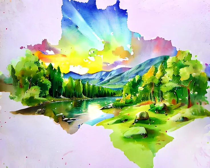 Forest landscape <lora:watercolorV1:1>