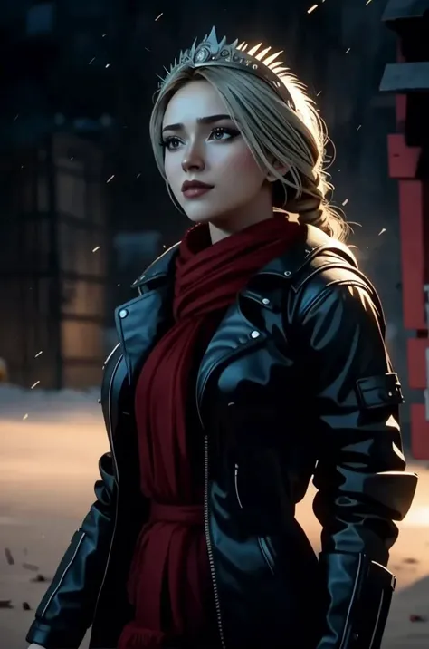 an awarded profesional photography of 1girl <lora:SamUntil:0.69> SamUntil, 1girl, black hair, samuntil, dark (pale white skin), beautiful silver eyes,) sculptural braid messy hair dark red with pickelhaube with arm warmers strap pull powerless,she make standing in an s-shape Bird on shoulder in a barn , in winter Peter Lindbergh Butterfly Lighting,(epic scene:1.3),ultradetialed character with perfect face,detailed skin,(ultrasharp:1.3),(masterpiece:1.1),best quality ,(photorealistic:1.2),ultrarealistic,realistic ultradetailed character,4k perfect quality,cowboy shot<lyco:GoodHands-beta2:1>Magnificent,Imperceptible detail,Intricately designed, <hypernet:sxzBloom_sxzBloom:0.6> hotify <lora:style:0.75> neostyle,cityscape,scenery