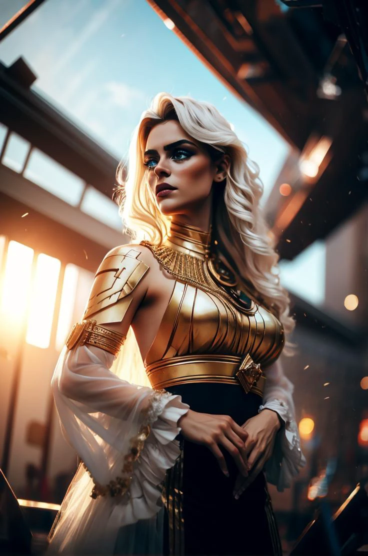 an awarded profesional photography of 1girl <lora:Mel_Medarda-v1:0.69> mel medarda, gold armor, black hair, long hair, gold hair jawellery, delicate face (pale white skin), beautiful turquoise eyes,) long hair messy hair platinum blonde with sweatband with wide sleeves corset dress melancholy,she make leg lift shawl in a stage, in spring by Larry Sultan Top Lighting,(epic scene:1.3),ultradetialed character with perfect face,detailed skin,(ultrasharp:1.3),(masterpiece:1.1),best quality ,(photorealistic:1.2),ultrarealistic,realistic ultradetailed character,4k perfect quality,cowboy shot<lyco:GoodHands-beta2:1>Magnificent,Imperceptible detail,Intricately designed, <hypernet:sxzBloom_sxzBloom:0.6> hotify <lora:æå
V1 style:0.72> nvshen, glass,broken glass,sunlight,,glass,broken glass,sunlight