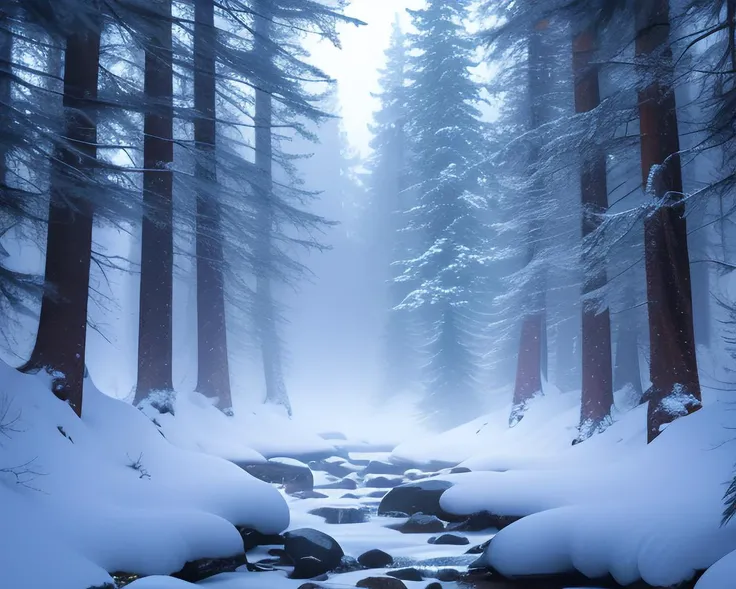 View in a dense forest in winter. Uneven snow-covered ground, many large trees covered in snow, small rocks on the ground. Light snow falling. A stream flows through.
High Contrast, High Saturation, Highly detailed, high quality, masterpiece, ethereal, particle effect, (dust, gust of wind:1.07), volumetric light, light rays, silver filigree, vibrant colors, depth of field.
<lora:landscapes-6-2023-04-27-120356-6faaedf2:0.5>
<lora:aki:1>