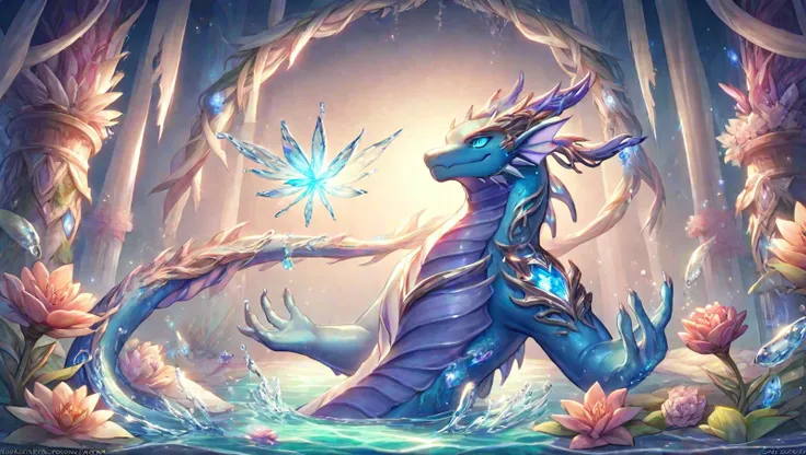 (the beauty and power of water:1.3). (water elemental:1.5), (underwater realms:1.1),cinematic lighting, score_5_up, score_6_up, score_7_up, score_8_up, blue crystals,
rim lighting, Masterpiece, colors, trending on artstation, Vivid colors, highly detailed, best quality, 8k eye details, (water magic:1.3), epic realistic, (glowing magic stones) , (complex background), ((backlighting)), ((FANTASY)), ((MAGIC)),(flowers), lake <lora:ral-dreamguardian:1> ral-dreamguardian, dream guardian water, (blue water dragon:1.5) <lora:StS_detail_slider_v1:2> <lora:Fairy_Style_SDXL:1> ais-fairy
