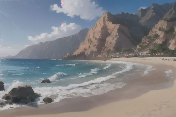 masterpiece quality, Malibu beach, landscape, no character