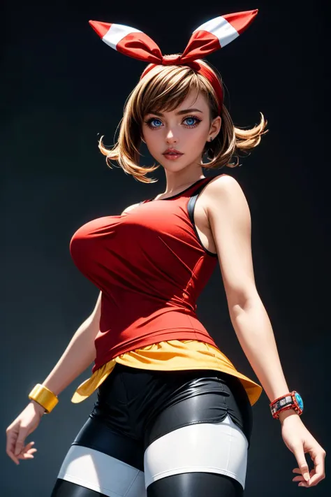 (by artist Aliza Razell:1.0), in city,Streets,1girll, Solo,Smile,, 1girll, Solo, Marikov,1girll, Solo, Short hair, Blonde hair, Blue eyes, gigantic cleavage breasts,Forehead, parted hair,Red shirt(Sleeveless),belt, Tight fitting shirts, Crop top, navel, Blue gloves, baggy pants, Pants,Absolute field,dramatic lights,view the viewer, Fighting stance, (hold fists),Firm expression,full bodyesbian,Unity 8k wallpaper,Ultra detailed,Beautiful and aesthetic,Beautiful,Masterpiece,Best quality,More poses