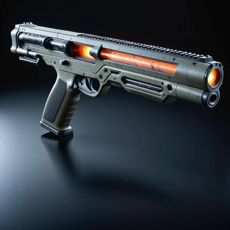 photo focus on military-shotgun , chassis-design radiant energy field item-weaponwith nuclear battery power, cables, machinery view, boxy design, from above, science fiction, glowing cyberpunk, <lora:IteMaker-v1e3:1>, black background, red theme , film, professional, 4k, highly detailed, grit, (rust:0.65), cracks, cracked surface, subtle messy, dust, weary, edges rusty dusty, surface scratches, peeled sun bleeched paint, smudges, crumbles, rugged, used