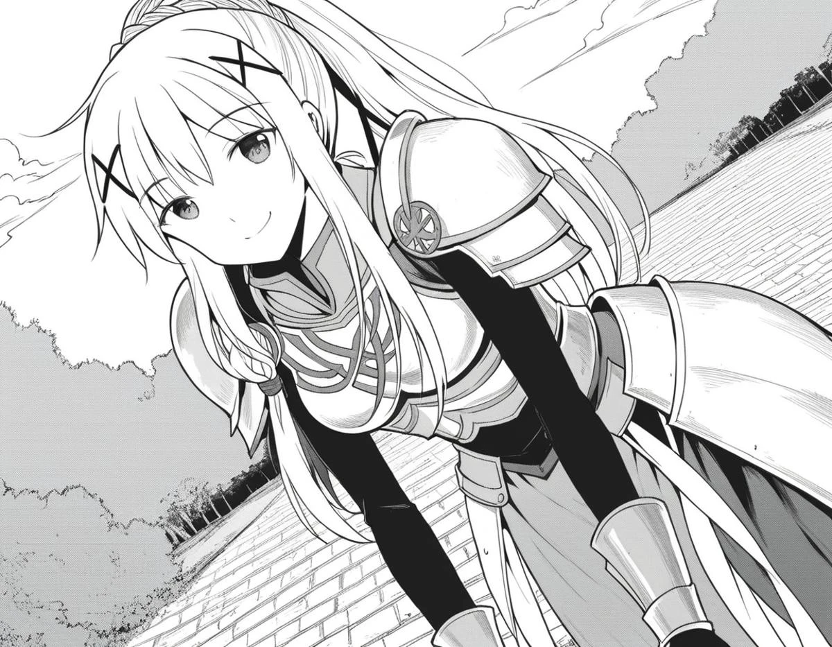 score_9, score_8_up, score_7_up, source_anime,
lalatinadustinessford, <lora:lalatina-dustiness-ford-manga-ponyxl-lora-nochekaiser:1>,
lalatina dustiness ford, long hair, hair ornament, ponytail, braid, x hair ornament, greyscale, monochrome,
armor, armored dress, shoulder armor, breastplate,
outdoors, village, bent over, smile,
looking at viewer, cowboy shot, dutch angle, solo,