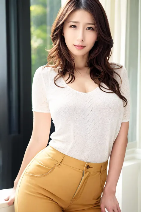 1girl, ayumishinoda_jav, breasts, long hair, parted lips, wavy hair, <lora:JAV_ayumi_shinoda_v1_epoch_8:0.9>
wearing blouse, highwaist pants,
looking at viewer, shot using canon DSLR,
detailed body, attractive body, perfect human body, realistic face,
(ultimate quality, masterpiece, highres:1.0), realistic:1.0, photorealistic,