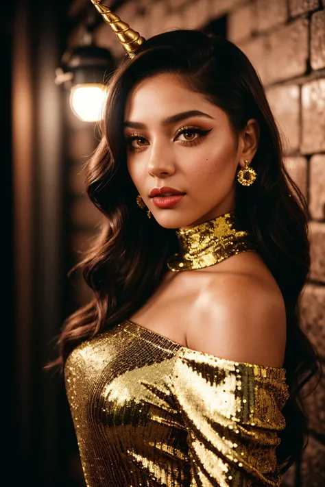 photo of (EPM4y4n3lS4y3d:0.99), closeup portrait, perfect hair, (modern photo, tailored upper body clothing, off-shoulder neckline, rayon, chenille weave, unicorn horn beams, long sleeves, knee length, drop waist, zipper fly,,layered look, oversized lower body clothing, synaptic webbing, tunic length, empire waist, ventilation,,contrast stitching,sequins), 24mm, (analog, cinematic, film grain:1.3), ((retro-cyber gaming lounge, rubber roofing roof,exposed aggregate concrete,terracotta, oil lamps,halogen floodlights, rim lighting, gradient:1.1)), ((detailed eyes)), ((eyeliner, long lashes)), (epicPhoto), long eyelashes, (perfect waist), (painted lips)