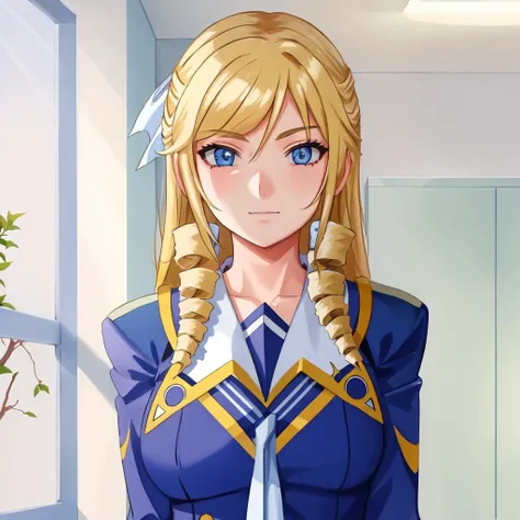 morimoto_leona, drill hair, school uniform, <lora:morimoto_leona_v2:0.8>, masterpiece, best quality