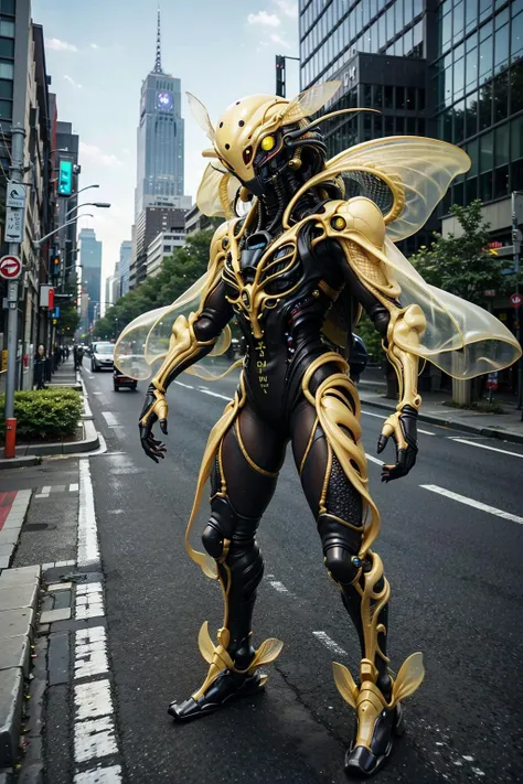 1kaijin, full_body, solo, yellow_eyes, no_humans, outdoors, street, city, cars, people,
bug, insect_wings, alien,
<lora:kaijin_v4_mix:1>
(masterpiece, best_quality:1.3), (realistic:1.3), photorealistic,