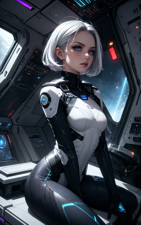 score_9,score_8_up,score_7_up,
rim light,available light,Cinematic Lighting,
highly detailed,high budget,masterpiece,best quality,perfect anatomy,very aesthetic,1girl,solo,white hair,short hair,white bodysuit,cowboy_shot,spacecraft interior,
<lora:SDXL monday-000001:0.9>,