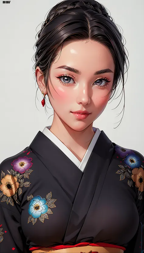 white background, simple background ADDCOMM
(masterpiece, realistic:1.3), (extremely intricate:1.2), (photorealistic:1.4), (extremely delicate), (ultra realistic:1.3), hyperrealistic photography, extremely detailed, edge quality, 8k resolution, UHD, HDR, RAW photo, dslr, realistic LUT, cinematic LUT, (best quality:1.3), absurdres, <lora:magof_addMoreDetailsExtra_v20:0.7>, <lora:jujoHotaru_hyperrefiner_v090:1>, <lora:envy_betterhands_beta2:1.2>, ADDBASE,
extremely detailed magazine cover-style digital painting, (magazine cover-style:1.3), adding a touch of fantasy to the scene, the text on the cover should be bold and attention-grabbing, with the title of the magazine and a catchy headline, the overall style should be modern and trendy, with a focus on fashion and fantasy, helvetica-bold ADDROW
(pale skin, detailed skin:1.3, glossy skin + shiny skin:1.1, bright front face lighting), exquisite stud earrings, necklace, lace choker, gigantic breasts, perfect hands, perfect fingers, skinny body, fit body, slim, standing at attention, focus on face, straight on camera, official art, mugshot, close-up portrait, female pov, <lora:kisaku_kiriyaHakushakukeHouseOfSixSisters_sumiKiriya_v10:0.7>, Sumi_Kiriya_kiriya, black eyes, black hair, bangs, short hair, hair bun, black kimono, japanese clothes, long sleeves, wide sleeves, floral print,