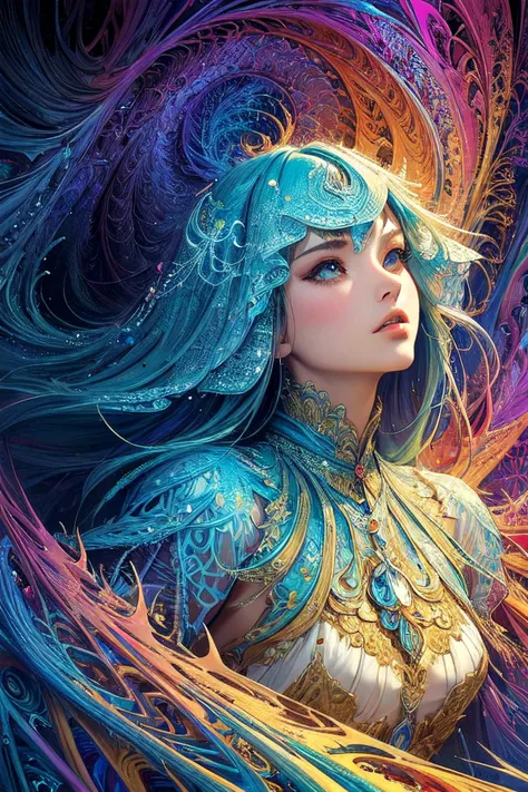 (masterpiece, top quality, best quality, official art, beautiful and aesthetic:1.2), (1girl), extreme detailed,(fractal art:1.3),colorful,highest detailed