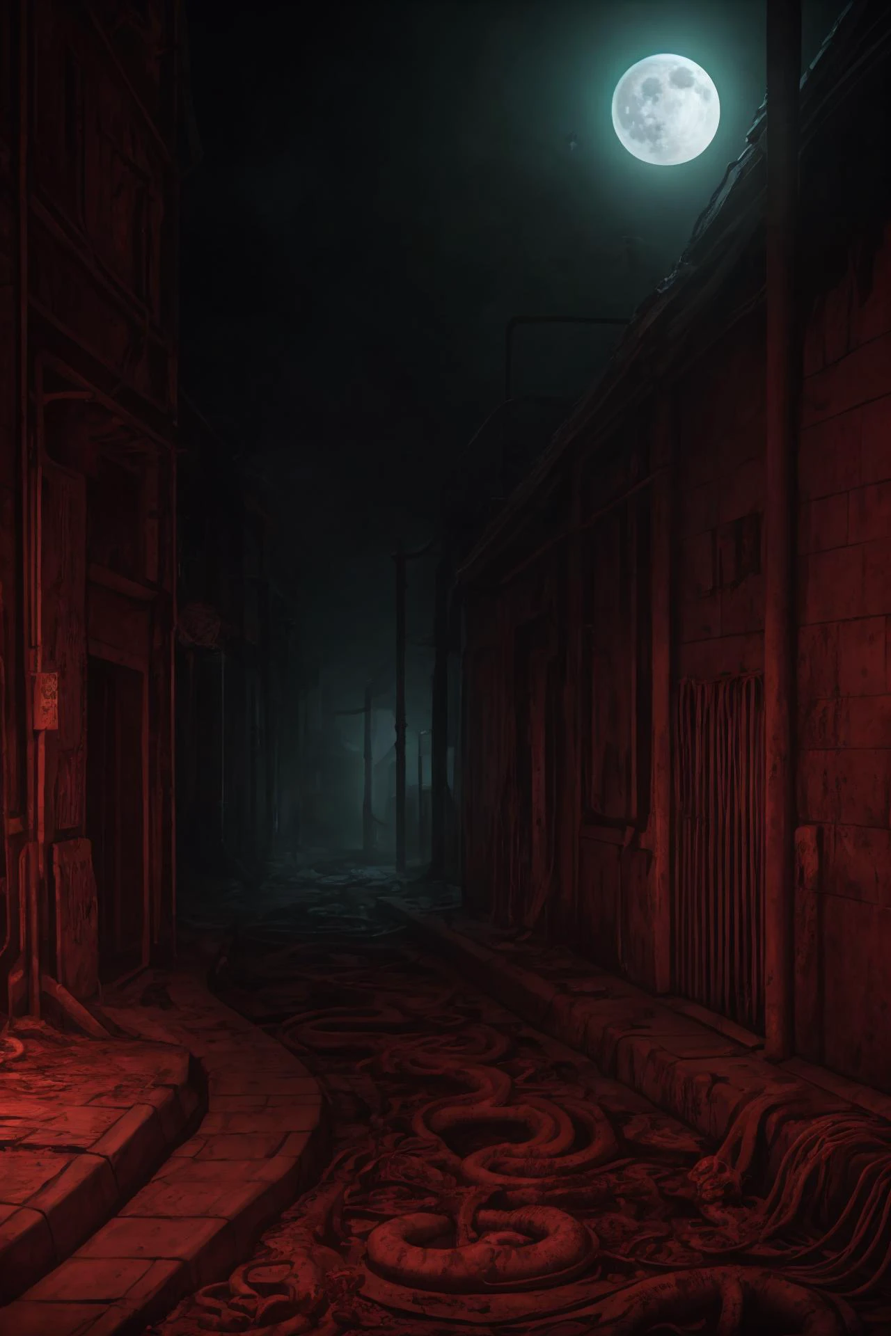(((colorful))), Cult of Cthulhu, hyperrealism, hyper realistic color photo, realistic photography, dark atmosphere, HDR, ultra detailed, sharp theets, high quality render, ultra realistic shadows, ultra defined, cityscape, houses, moon, cult of ctulhu, bloody ritual, (sewers:1.2), Cthulhu howering on background<lora:Cross_section_underground-v1:0.7> csu, underground, cross-section, from side
<lora:Yamer and PAseer's HorrorMultiverse:1> YaPAseer, horror