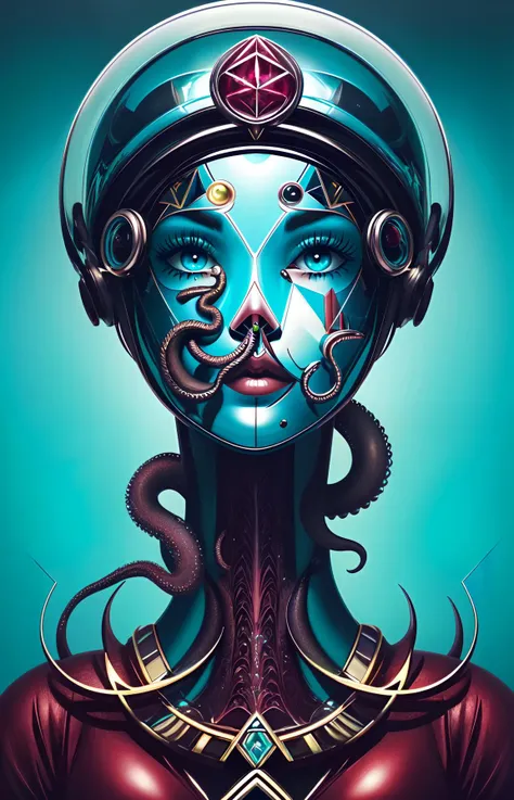 cult of cthulu, (geometric:1.2), (futurism), impressionist, detailed, 1girl, majestic, breathtaking, (suggestive:1.1), (depressing:1.4), (cute:1.4), enticing, (irresistible:1.5), disturbing, (fascinating:1.3), (magnetic:1.2), (ruby), (aqua)