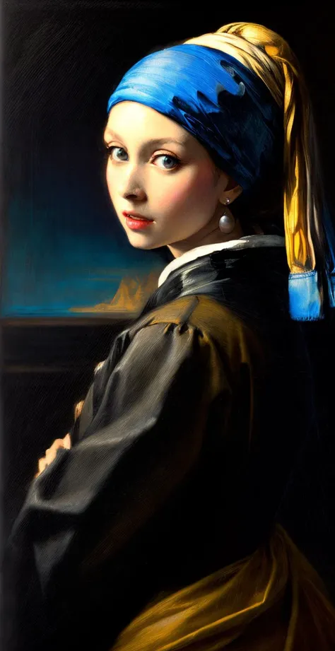 (masterpiece) (beautiful composition) (Fuji film) painting of lady Johannes Vermeer Girl with a Pearl Earring (perfect anatomy) (narrow waist:1.1) (heavenly) (black haired goddess with neon blue eyes:1.2). by Daniel F. Gerhartz, (hyperrealistic oil painting:0.77), 4k, very detailed faces, volumetric lighting dynamic lighting, Rembrandt lighting, <lora:more_details:1> dlsr, highres, high resolution, intricately detailed
butterfly wing textures, butterflies fantasy hearts neon threads <lora:epi_noiseoffset2:1> <lora:GoodHands-beta2:1> nsfw