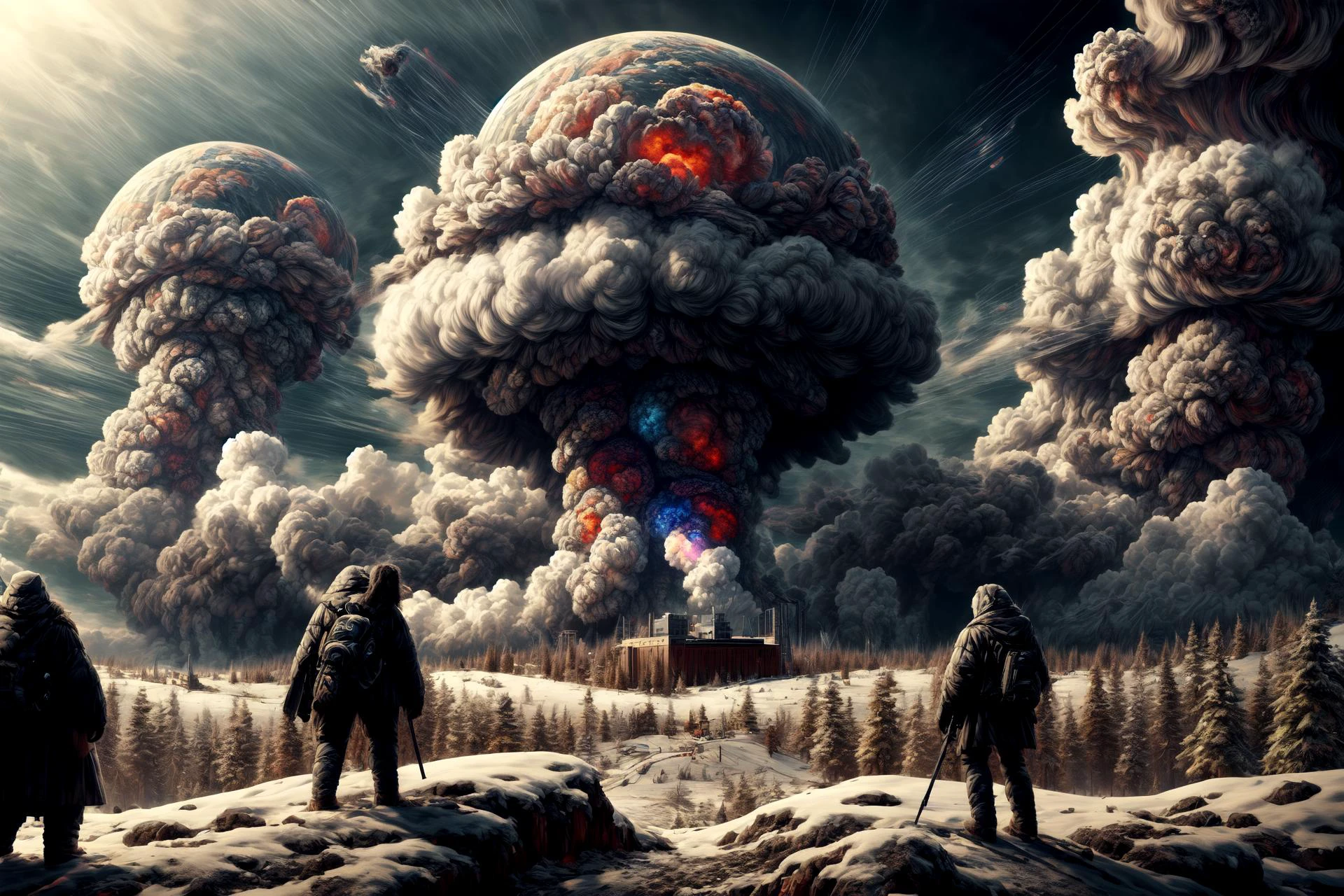 masterpiece, best quality, highres, 8k, (((colorful))), <lora:martius_fuzz:0.6> martius_fuzz, one large illuminated nuclear blast with shockwave by emb-nuke2 in the distance, long distance shot <lora:more_details:1>