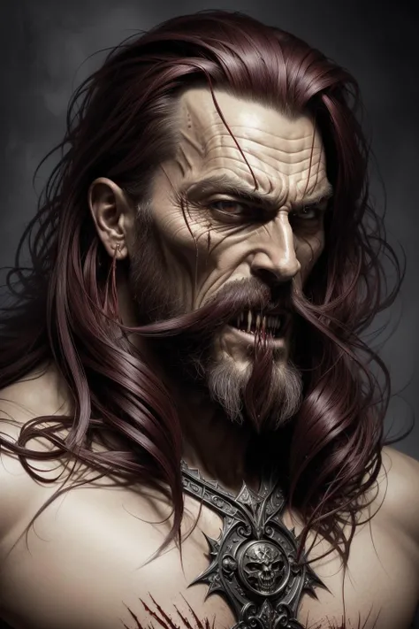 (masterpiece), (extremely intricate), fantasy, (((photorealistic photo of an evil hermit, male, villain, anti hero, evil face, masculine face, medium hair, Maroon hair, wicked, cruel, sinister, malicious, ruthless, masculine, athletic))), (((dark bloody clothing, intricate details on clothing))), (perfect composition:1.4), aspect ratio 1:1, beach, deviantart hd, artstation hd, concept art, detailed face and body, award-winning photography, margins, detailed face, professional oil painting by Ed Blinkey, Atey Ghailan, Jeremy Mann, Greg Manchess, Alex Gray, trending on ArtStation, trending on CGSociety, intricate, high detail, sharp focus, dramatic, award winning matte drawing cinematic lighting octane render unreal engine volumetrics dtx