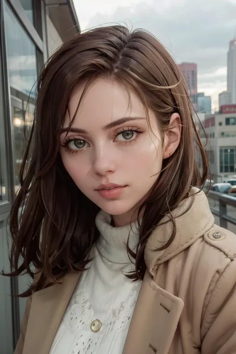 looking at viewer, (portrait, closeup:1.2), photoshoot, parted lips,
liaroux,1girl, lips, long brunette hair, hazel eyes, jewelry, coat, 
realistic, picturesque, overcast day,  Seattle, city, outdoors,
<lora:liara_roux_v2:0.8>