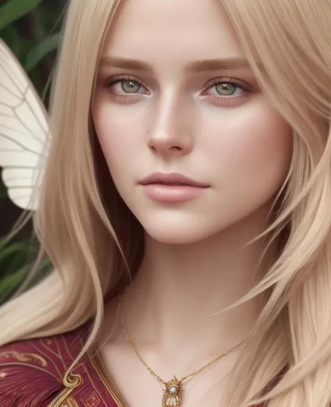 1girl, hair blonde, 8K, HD, realistic, wing butterflies on her face. beautiful highly detailed face. painting by artgerm and greg rutkowski and alphonse mucha, realistic, HD, 8k, dress white, 1980s, beauty face, armor gold, skirt red, ((realism)), extremely high quality RAW photograph, ultra detailed photograph, sharp focus, high resolution, (detailed skin:1,3),high quality, film grain, Fujifilm XT3,Highly Detailed, movie, (Cinematic Photo:1.3) of (Realistic:1.3),(Disgusting:1.3) Photorealism, (Magical Photo:1.3) of (Realistic:1.3), Crystalcore, Bejeweled, ethereal, hyperdetailed fantasy character, Dreamlike, Ethereal Fantasy, Realistic, Fiction, Full-HD, HD, 8K, Soft Lighting, Beautiful Lighting,Highly Detailed,Highly Detailed,(Photorealism:1.3), (1girl:0.999), (blonde_hair:0.790), (eyelashes:0.609), (face:0.631)