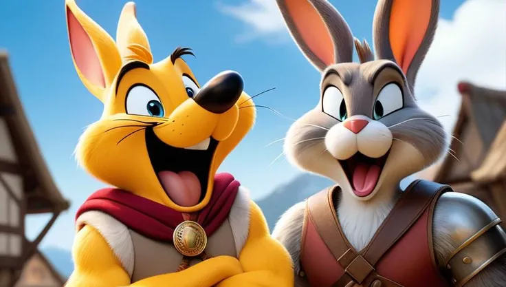 photo taken by Cannon EOS 50D, 8k, hd, masterpiece, canon camera,ultra realistic,professional photo,raw photo,(masterpiece,best quality:1.8),(32k UHD resolution,8k wallpaper),
<lora:Bugs-BunnyFRL22nO:0.8> bugs bunny as viking warrior <lora:GarkEst:1> <lora:warrior_13AL:1>)), photo taken by Cannon EOS 50D, 8k, hd, masterpiece, canon camera,ultra realistic,professional photo,raw photo,(masterpiece,best quality:1.8),(32k UHD resolution,8k wallpaper),
, ((looney tunes characters (Bugs Bunny, Tweety Bird, Lola Bunny, Wile E Coyote, Elmar Fudd),as 50 viking warriors, valkyrians)) celebrating a victorious won war, victorious poses, background: inside of an ancient viking town hall