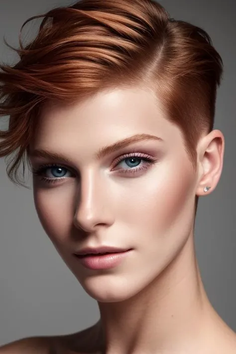 (CR-AnastasiaZhilina-JernauGurgeh:0.8), full color portrait of woman, (nude:1.0), (oiled shiny skin:1.0), (face focus:1.0), close up, (slick_undercut_hair:1.0), tilted pose, tilted angle,
masterpiece, best quality, sharp focus, highres 8k uhd, ultra-detailed, rim light, grey background,