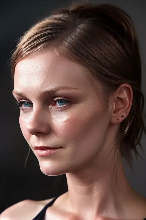 (CR-Kirst3nDunst-astragartist:0.95), (face closeup:1.4) photo of (young:1.0) woman, (oiled shiny skin:1.1), (tilted-head:1.0), (tilted-angle:1.0), undercut hair,
(8k uhd:1.0), (best quality:1.0), (masterpiece:1.0), (sharp focus:1.0), (simple-grey-backdrop:1.35),