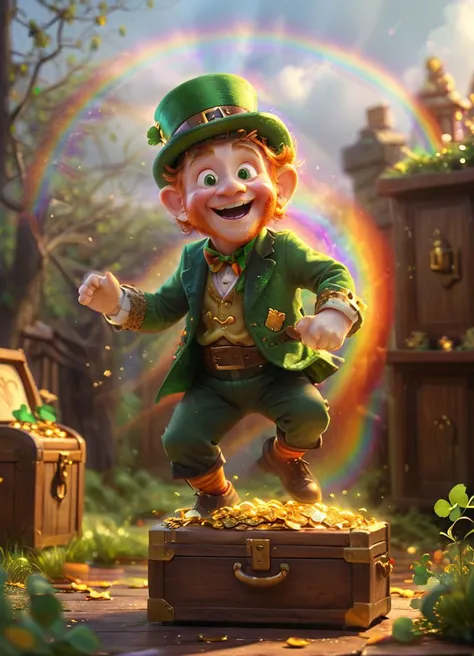 cute leprechaun dancing around a chest full of gold, St.Patrick's Day theme, rainbow in the sky, outside, 
<lora:Cute_3D_Cartoon:0.8> <lora:Dont_Stop_Me_Now:0.8>