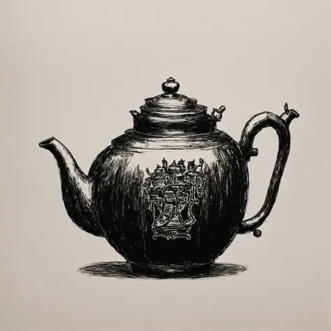 <lora:DarkInkAI:1> DarkInkAI, a teapot, inksketch