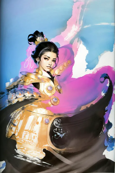 artist_\(Chen Uen\), ink illustrations, ink full body portrait, a woman <lora:100_Chen Uen_1v5_1080_0001BD5e_NR128NA128off:1>