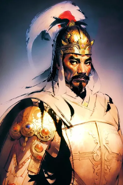 artist_\(Chen Uen\), ink illustrations, (masterpiece:1), (best quality:1), ultra-detailed, standing, a handsome Chinese hero with a sword, wearing traditional Chinese clothing and equipped with a sword. The hero should have a confident and imposing presence, with a bold and inspiring expression on his face<lora:100_Chen Uen_1v5_1080_0001BD5e_NR128NA128off:1> simple background, white background,