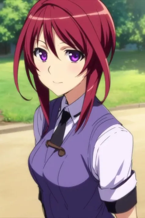 masterpiece, best quality, sketch, 1girl, solo, looking at viewer, upper body, , <lora:mafuyu_oribe:0.70>, mafuyu_oribe, purple eyes, red hair