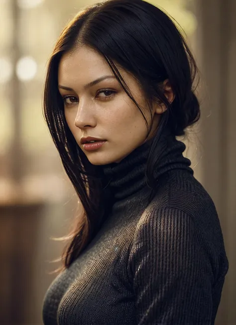 A stunning intricate full color portrait of (sks woman:1), wearing a black turtleneck, epic character composition, by ilya kuvshinov, alessio albi, nina masic, sharp focus, natural lighting, subsurface scattering, f2, 35mm, film grain, <lora:locon_ariagiovanni_v1_from_v1_64_32:1.25>