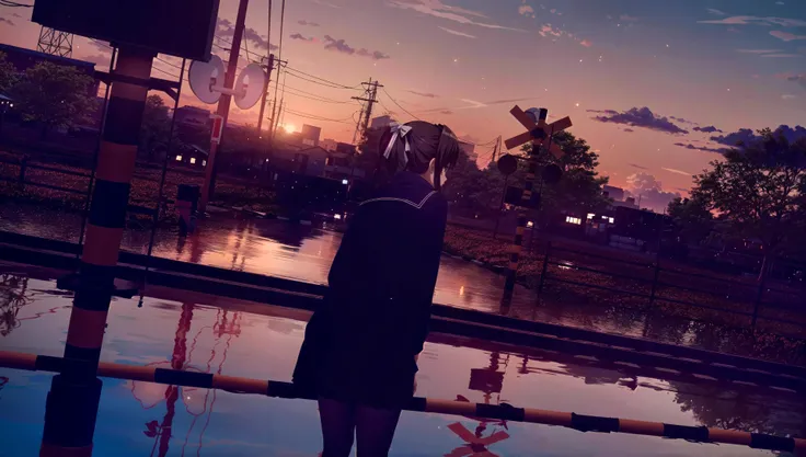 (masterpiece:1.2), (anime art), highly detailed background, soft shadows, diffused lighting, (schoolgirl), (sailor uniform), low lighting, (rim lighting:1.5),(salute), (glowing eyes), dimly lit, black pantyhose, hair ribbon, faceless female, <lora:Ichinose_Riko2-000012:0.4> <lora:BetterPantyhose_v1:0.5> <lora:epi_noiseoffset2:0.5><lora:add_detail:0.5>