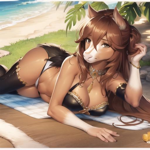 Layla  / Legend of Queen Opala /  Furry - Anthro Horse Hevy trianing
