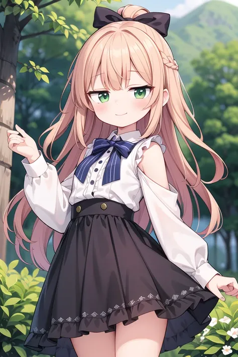 insanely detailed, absurdres, ultra-highres, ultra-detailed, best quality,
1girl, solo, nice hands, perfect hands
BREAK
jirai kei,plaid skirt, shirt, long sleeves, bow, blue skirt, white shoulder frilly shirt, outdoors, blue bow, long hair, (cleavage:-1.5)
BREAK
happy smile, laugh, closed mouth
BREAK
standing, cowboy shot, looking at viewer
BREAK
slender, kawaii, perfect symmetrical face, ultra cute girl, ultra cute face, ultra detailed eyes, ultra detailed hair, ultra cute, ultra beautiful
BREAK
in forest, depth of field, ultra detailed background
BREAK
medium large breasts
BREAK
orange hair, green eyes, topknot,